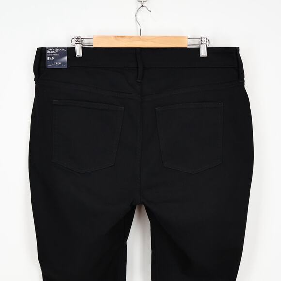 NWT J.Crew Factory Petite Curvy Stretch Essential Straight Jean Black 35 Petite - Picture 6 of 11